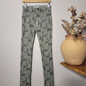 Free People Long & Lean High Rise Skinny Jeans Earthcore Grunge Cotton Sz 27